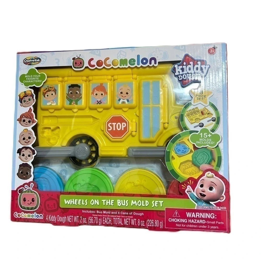 Cocomelon Kiddy Dough Wheels on the Bus Mold Set NEW Play Kids Toy Craft